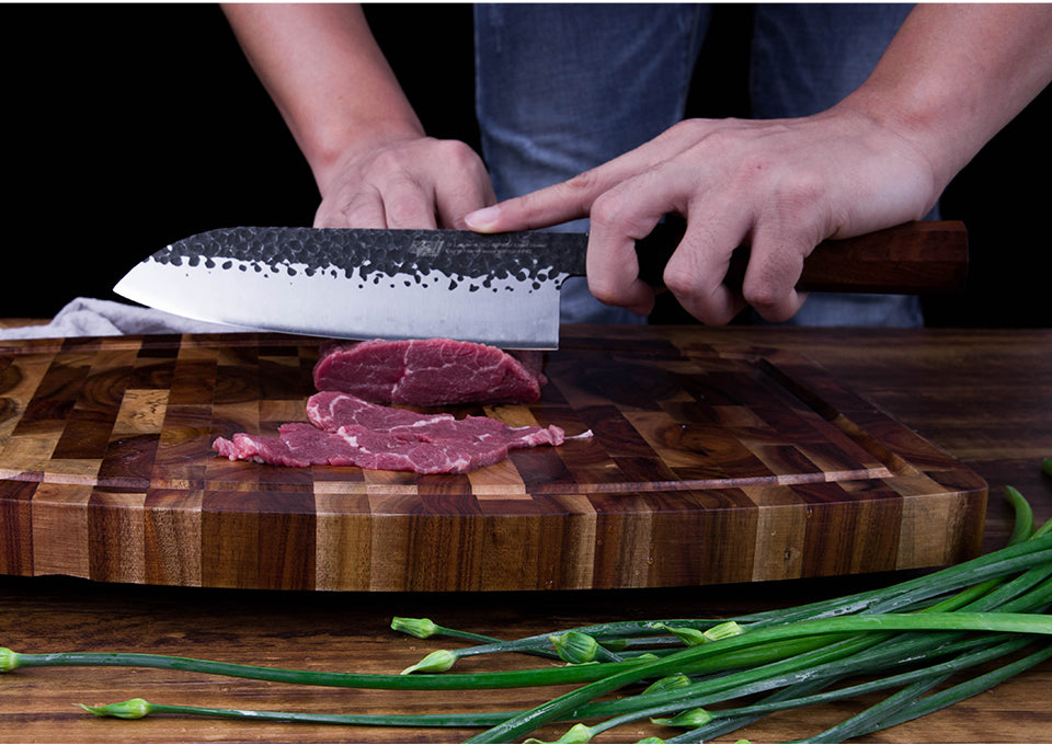 Couteau Japonais Santoku brut de forge